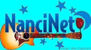 NanciNet logo, featuring a guitar and stars